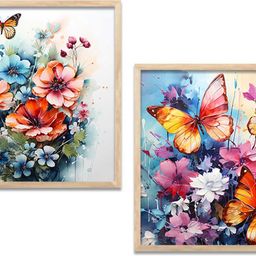 kotart Floral Wall Art Painting with Frames | Wall Frames For Living Room Office Digital Reprint 8 inch x 8 inch Painting-picture-4