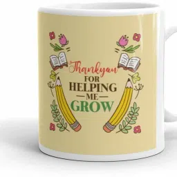 Teachers Day Gifts Items Thank You for Helping Me Grow Ceramic Printed Ceramic Coffee Mug-image-9