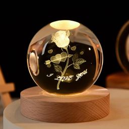 Crystal Ball Night Lamp With Wooden Base Night Lamp-image-16