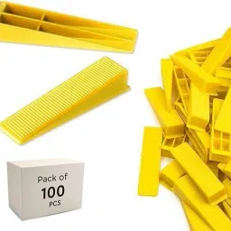 Leveling System Wedges Tile Leveler Clips DIY Tile Leveler Spacer (100 Pcs) Leveling System Wedges (Yellow) - Tile Leveler Clips DIY Tile Leveler Spacers Non-magnetic Line Level-21