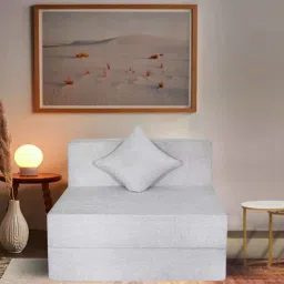 seventh heaven Rest Mantra 8 Inch PU Foam (72x30) 1 Seater Sofa Cum Mattress In White Colour-picture-9