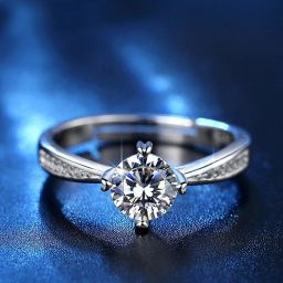 Stylish Queen Adjustable Women Rings Sterling Silver Swarovski Zirconia 24K White Gold Plated Ring-image-44