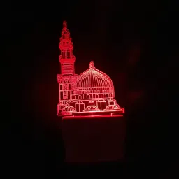 3D Illusion LED Light Night Lights for 7 Colors Led Changing Lighting Bedroom Decoration Decorative Lighting Gifts for Boys Girls Kids Baby Friends MAKKAH MADINA Night Lamp ( 5 cm, Multicolor ) Night Lamp-image-7