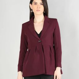 Women Solid Single Breasted Formal Blazer-image-44