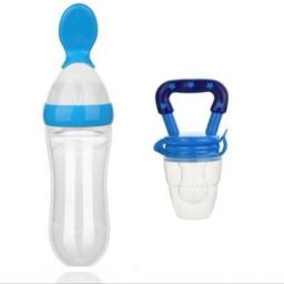 Baby Semi Solid Food / Mashed Fruits and Medicine Feeder bottle / Sucker - Food Grade Silicon-25