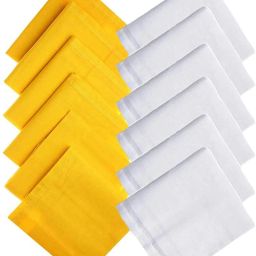 QUEERY Cotton 12 Pieces Hanky ["Yellow-White"] Handkerchief-image-23