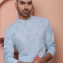 Men Embroidered Viscose Rayon Straight Kurta-image-5