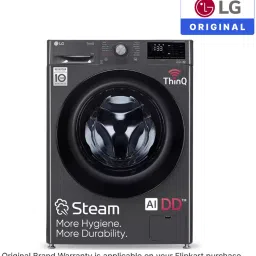 lg 9 kg 5 Star with AI Direct Drive, 6 Motion, Inverter Direct Drive, Steam and Wi-Fi Enabled Fully Automatic Front Load with In-built Heater Black image 2