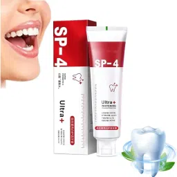 SP 4 Ultra Brightening Toothpaste, Advanced Whitening Formula (50GM) Teeth Whitening Liquid-image-35