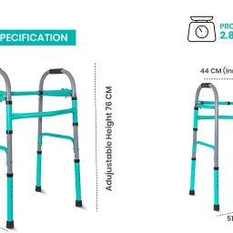 tryfit Eco Walker Lightweight Foldable Walker with Adjustable Height Anti-Skid Grip Walking Stick image 3