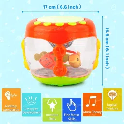 Flash Drum with Rotating Lamp Light & Musical Instrument Sounds-10