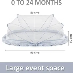 safemyles Nylon Infants Baby Folding Crib Mosquito Net Grey Crib net Big Size Mosquito Net image 2