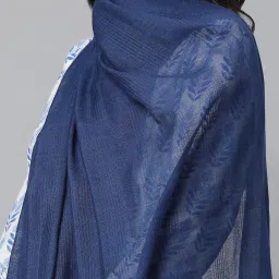 Cotton Blend Geometric Print Blue Women Dupatta-image-36