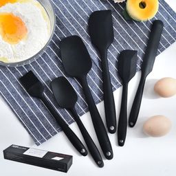 pbkn 6 Pc Food Grade Silicone Spatula Palta Jar Martbaan Spoon Chamach Brush Kitchen Tool Set-picture-13