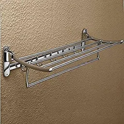 High Grade Stainless Steel Folding Towel Rack (24 inch) / Towel Rod / Cloth Hanger / Cloth stand / Towel Bar / Bathroom Accessories Silver Towel Holder (Stainless Steel) SILVER Towel Holder-image-93