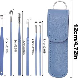 6 Pcs Ear Cleaner, Ear Pick Stainless Steel ( Blue)-image-63
