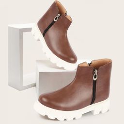 Outdoor Winter High Top Chunky Side Zipper Casual Boots For Women-image-58