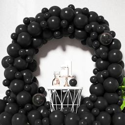 Solid Black Metallic Balloons Kit - 50PcsBlack Color metallic Balloons For Birthday/Anniversary/Wedding/Party/Newyear celebrations Balloon-25