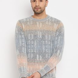 duke Men Self Design Round Neck Multicolor Sweater-picture-44