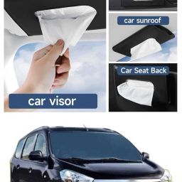 Black Car Tissue Napkin Holder for Sun Visor and Backseat – Universal Fit U3 Vehicle Tissue Dispenser-image-76
