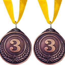 2Pc Imported Bronze Medal With Yellow Strip Medals for school competition sport Medal-image-21
