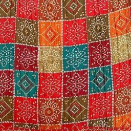 Silk Blend Embellished, Geometric Print, Self Design Multicolor Women Dupatta-3
