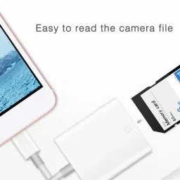 microware White Lightning to SD Card Reader Adapter for iPad Phone Converter image 4