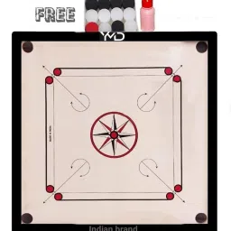 Matte Finish large Carrom Board with Acrylic Coins, Striker, Powder 32 x 32 Inch 80 cm Carrom Board-image-96