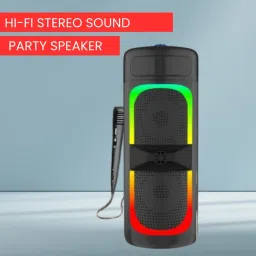 FRONY Bluetooth (PORTABLE WIRELESS PARTY SPEAKER) With Karaoke Mic and RGB LightsC87 40 W Bluetooth Tower Speaker-picture-1