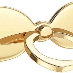 PRH Bow Shape (Gold) Metal Mobile Phone Finger Ring with Kickstand 360° Rotation Mobile Holder-picture-42
