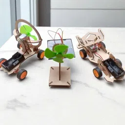 DIY Science Kit for Kids | Solar Fan Electric Motor Car Fan Propulsion Car-41