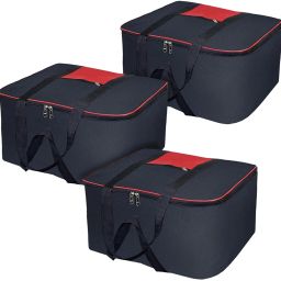 Underbed Storage Bag Cloth Organiser with Zippered Closure and Handle Pack of 03 Under Bed Storage-image-33