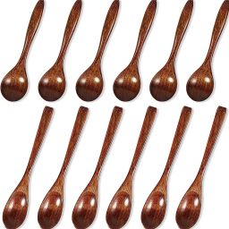 Sisam Wooden Masala Spoon - Set Of 8 / 6 inch Wood Wooden Spoon Set-15