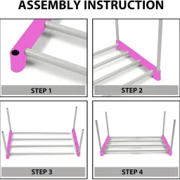saklak 4 layer bookshelf for home office bookcase pink rack Plastic Open Book Shelf image 5