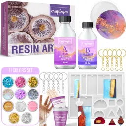 Diy Resin Keychain Making Kit With Crystal Clear Epoxy Moulds Art Craft-14