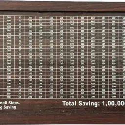 Wooden Money Saving Box | Savings Challenge Box |1,00,000 Goal" Coin Bank Coin Bank-image-31