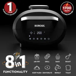 borosil BestDigi Top Load Large Capacity, 8 pre-set menus,8 in 1 functionality Air Fryer image 2