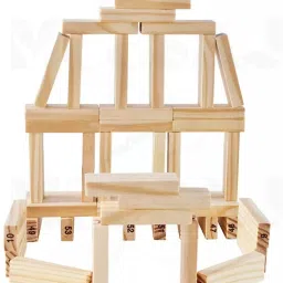 meesaj Wooden Blocks 54 Pcs – Tumbling Tower Stacking Game with 4 Dices – Puzzle Game image 4