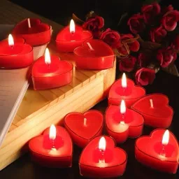 Heart shaped prime rose scented tea light Candle-picture-16