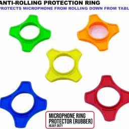 5pc Big Size Mic Silicone Rubber Ring Anti-roll Microphone Protection Mike Ring Shock proof Wireless Handheld Microphone Anti-rolling Protection Silicone Ring Indoor, Outdoor PA System-9