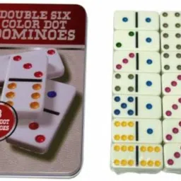 28 Pcs Double Six Color Dot Dominoes Board Game-24