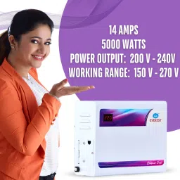 everest 5 KVA Double Booster Elegant Digi Voltage Stabilizer Used Up to 2 Ton AC Input (150 V to 270 V) image 2