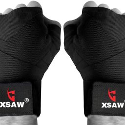 COTTON Professional weight Lifting / Stretchable cotton (1 Pair) Black Boxing Hand Wrap-image-55