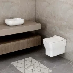 Ceramic Wall Hung Western Toilet/Tabletop Wash Basin/Commode for Toilet /Wash Basin for Bathroom - Combo(APS-774-775) Western Commode-image-45