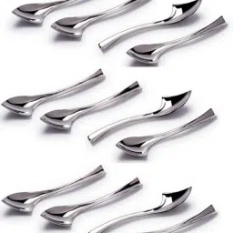 12 PCs Side Cut Spoon Stainless Steel Ice-cream Spoon Set-image-27