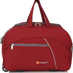 55 L Strolley Duffel Bag - Heavy Duty Branded Quality Duffel Luggage Travel Bag - Red - Regular Capacity-image-25