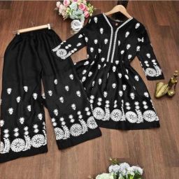 Women Viscose Rayon Ethnic Top Palazzo Set-image-48