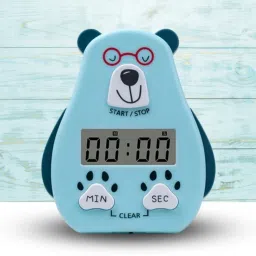 Digital Sky Blue Clock-12