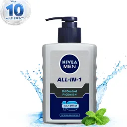nivea men All In One with Cooling Menthol, Fight Acne & Pimple, 10 Multi Effect with Pump Face Wash image 3