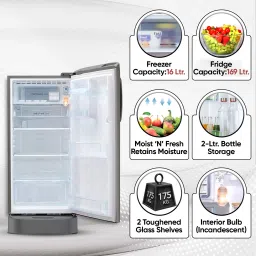 lg 185 L Direct Cool Single Door 5 Star Refrigerator with Base Drawerwith Smart Inverter Compressor, Smart Connect, Fast Ice Making image 3